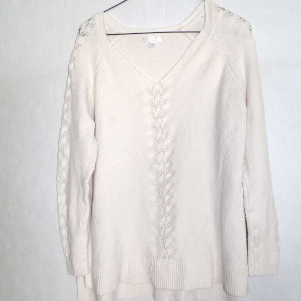 Lauren Conrad Cream Long Sleeve Women's Sweater Size Large